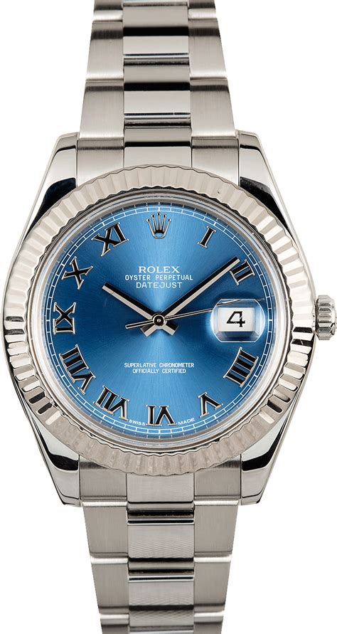 rolex datejust 2 blue roman